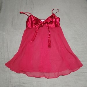 Elegant Red Satin Chemise
